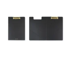 Gold Metal Vegan Leather Folding Clipboard