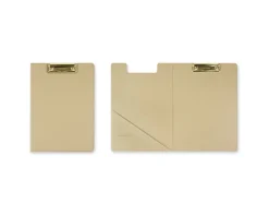 Gold Metal Vegan Leather Folding Clipboard