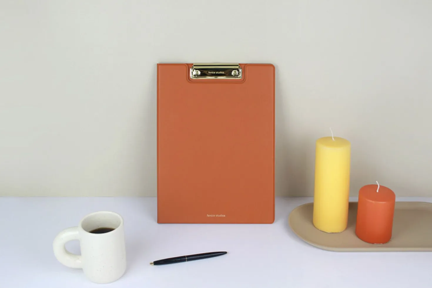 Gold Metal Vegan Leather Folding Clipboard