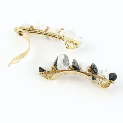 Gold Pebble French Barrette v19
