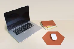 Hexagon Vegan Leather Mouse Pad