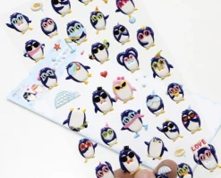 Hipster Penguin Deco Sticker