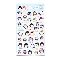 Hipster Penguin Deco Sticker