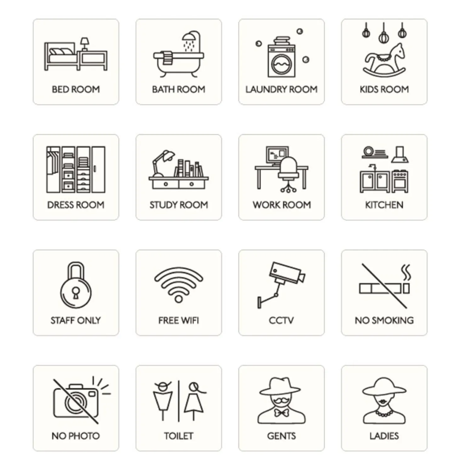 Ivory Pictogram Door Sign