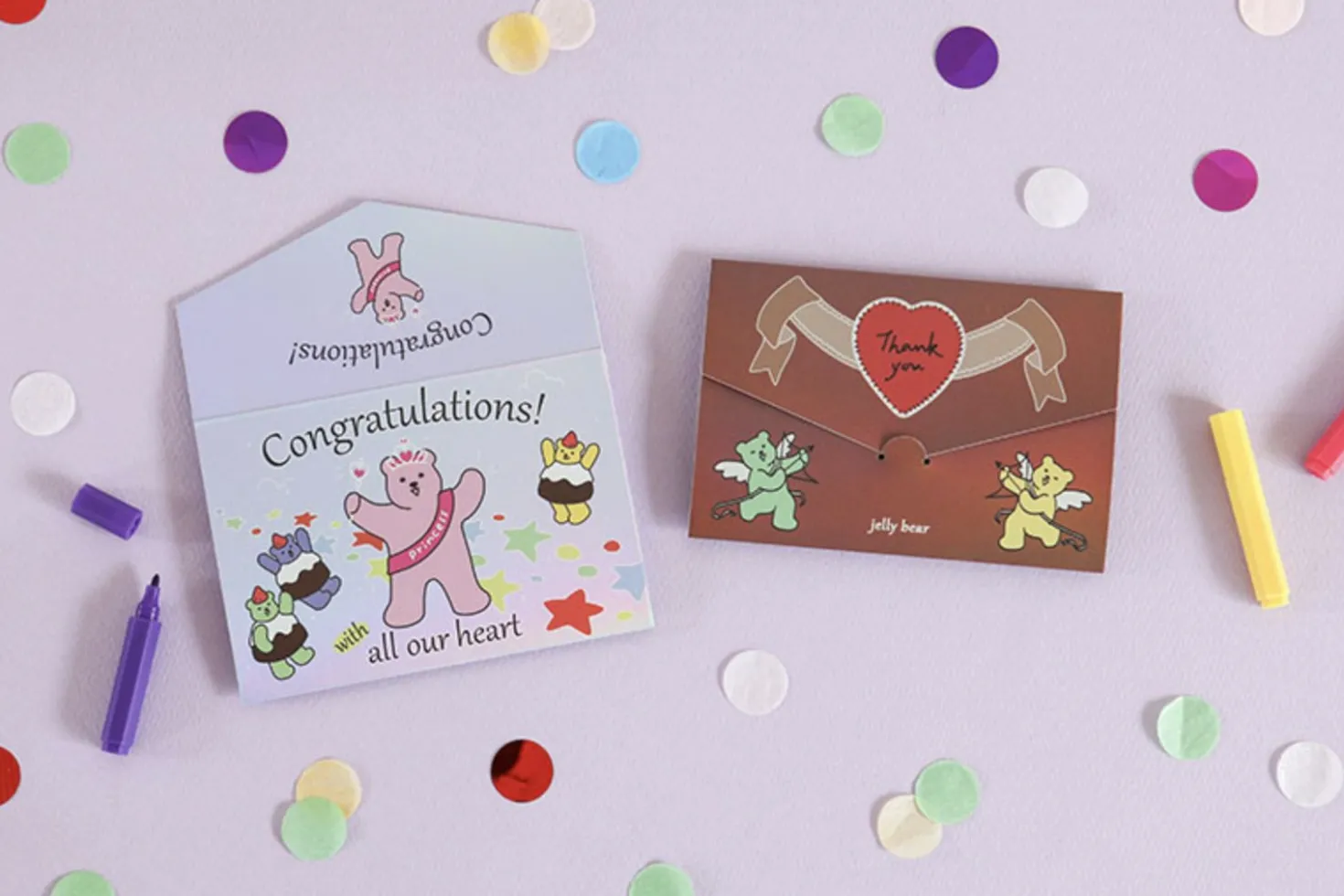 Jelly Bear Hologram Folding Card