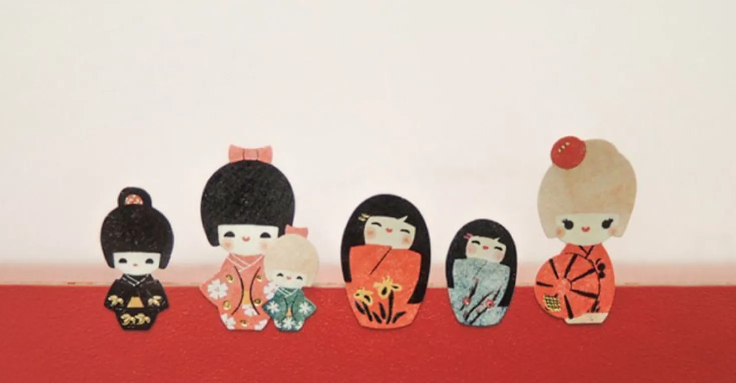 Kokeshi Deco Sticker