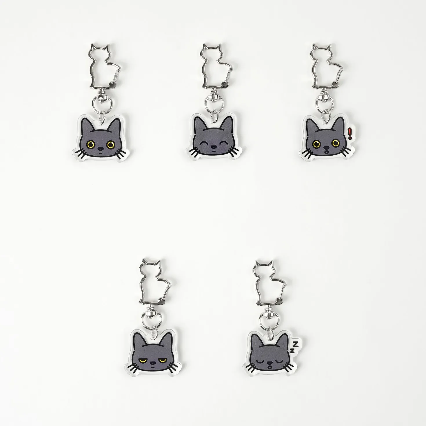 Lana Cat Emoji Acrylic Key Ring