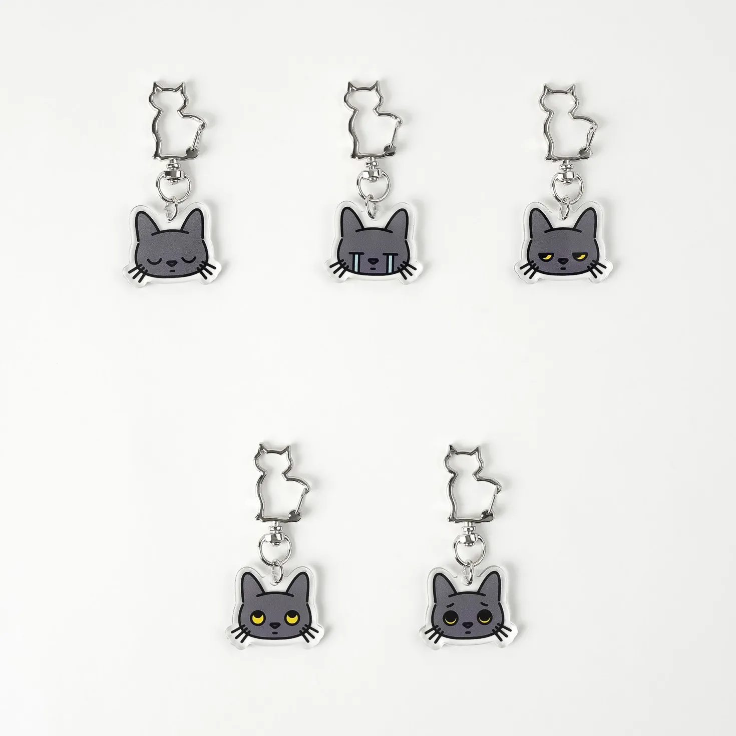 Lana Cat Emoji Acrylic Key Ring
