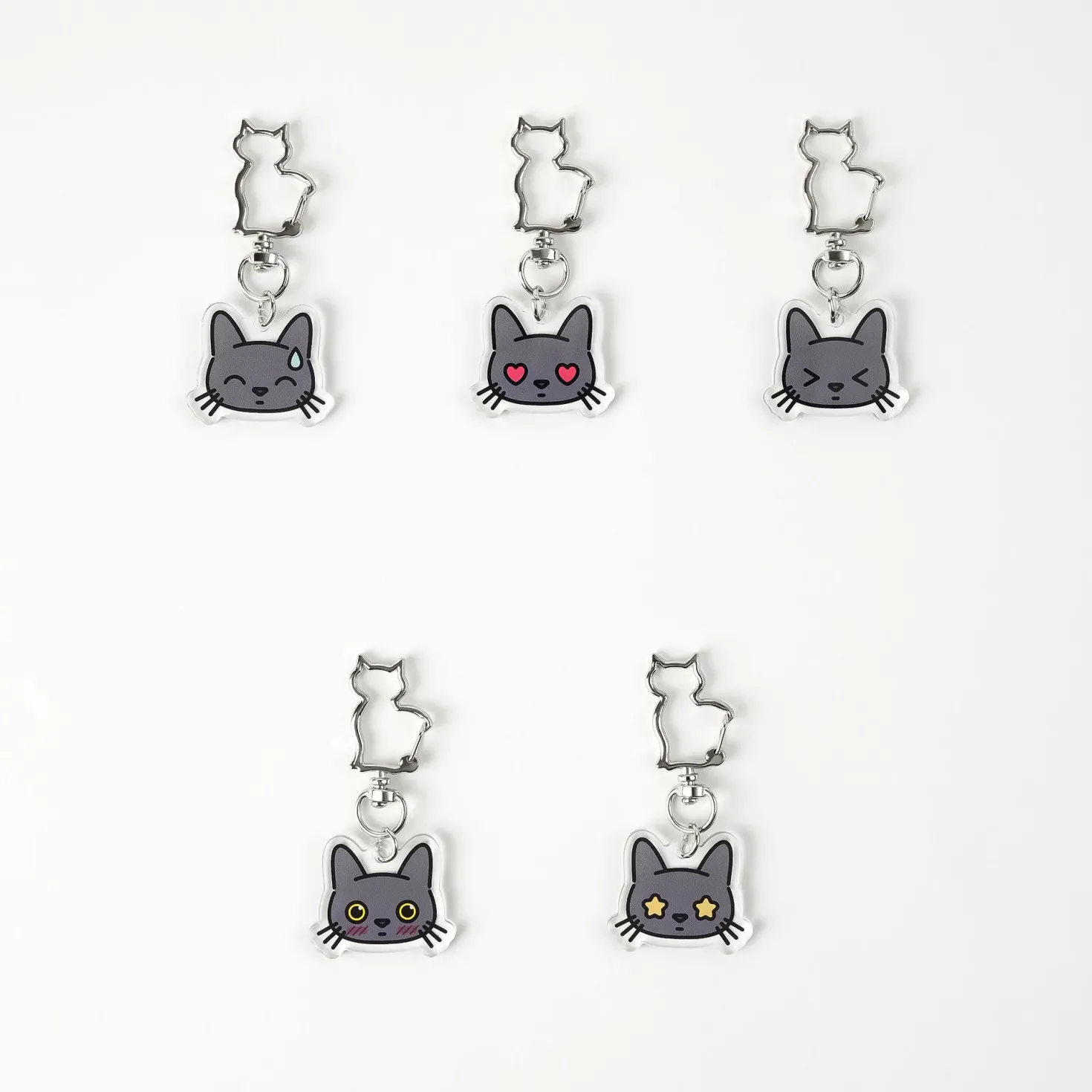 Lana Cat Emoji Acrylic Key Ring
