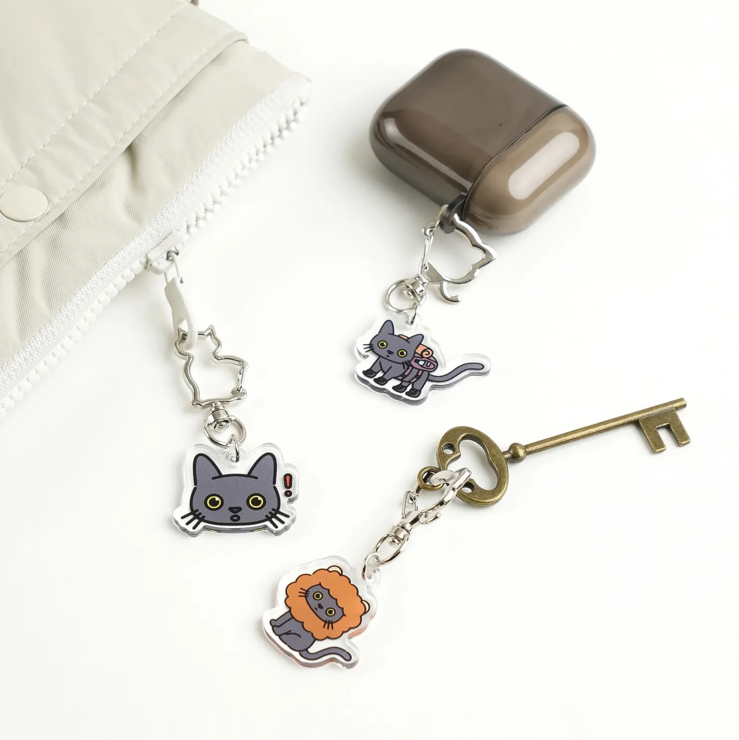 Lana Cat Emoji Acrylic Key Ring