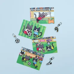 Lana & Tuxedo Cat Soccer Postcard