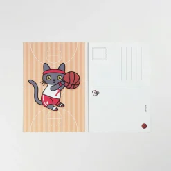 Lana & Tuxedo Cat Sports Postcard