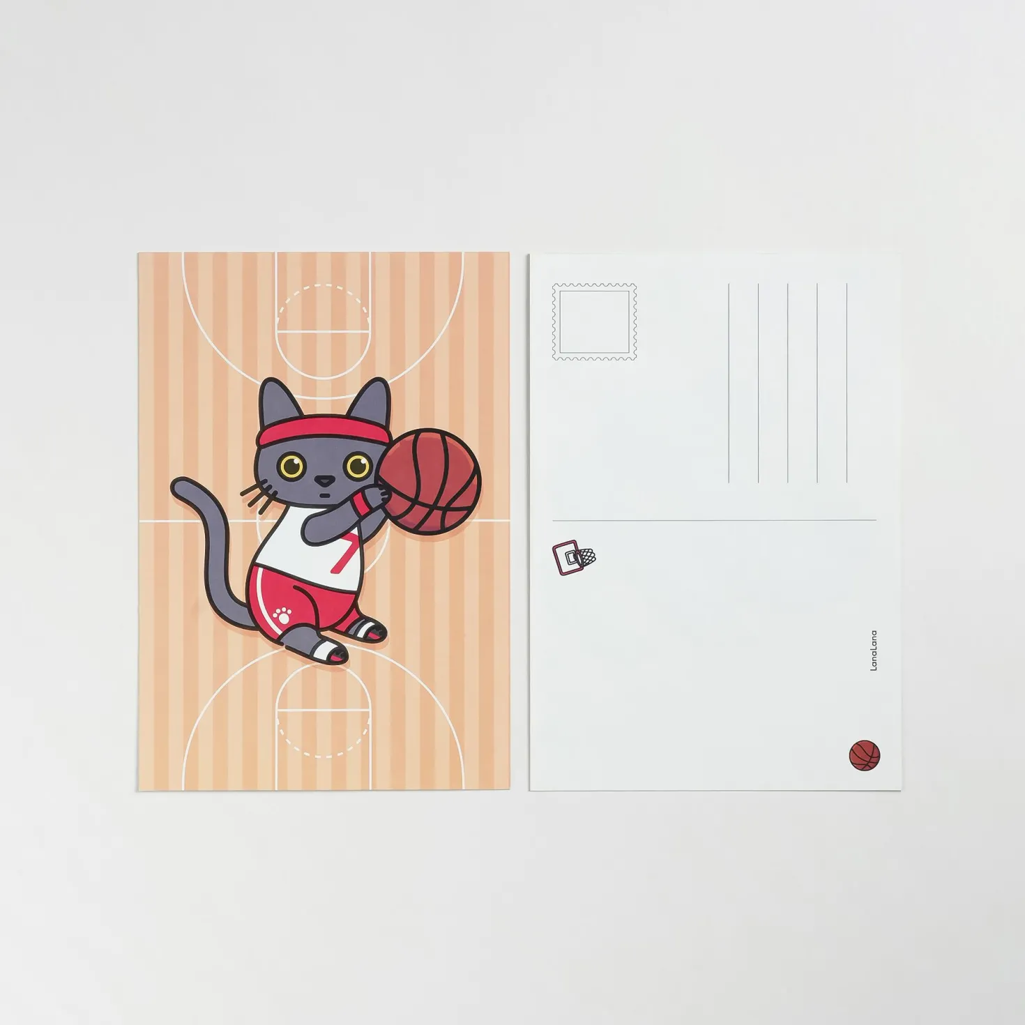 Lana & Tuxedo Cat Sports Postcard