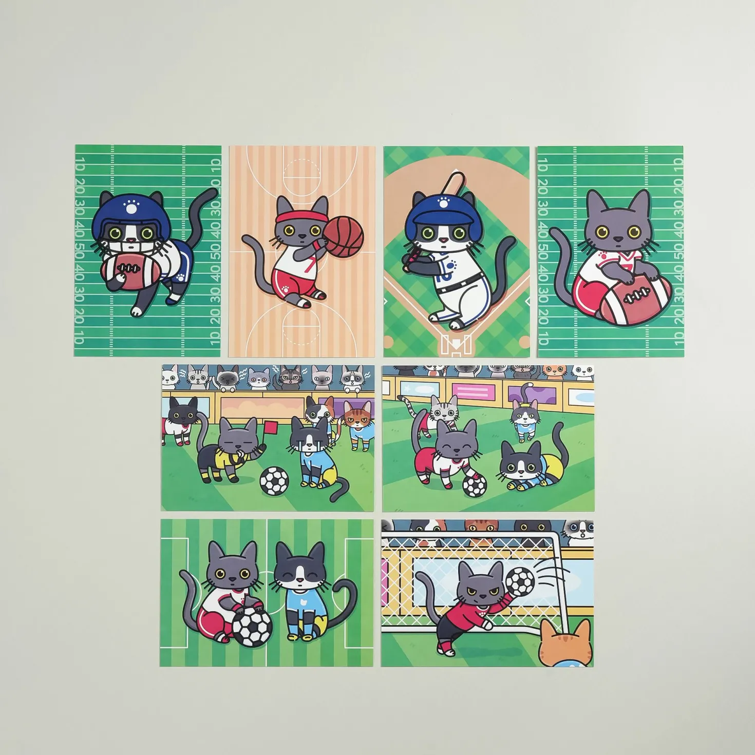 Lana & Tuxedo Cat Sports Postcard