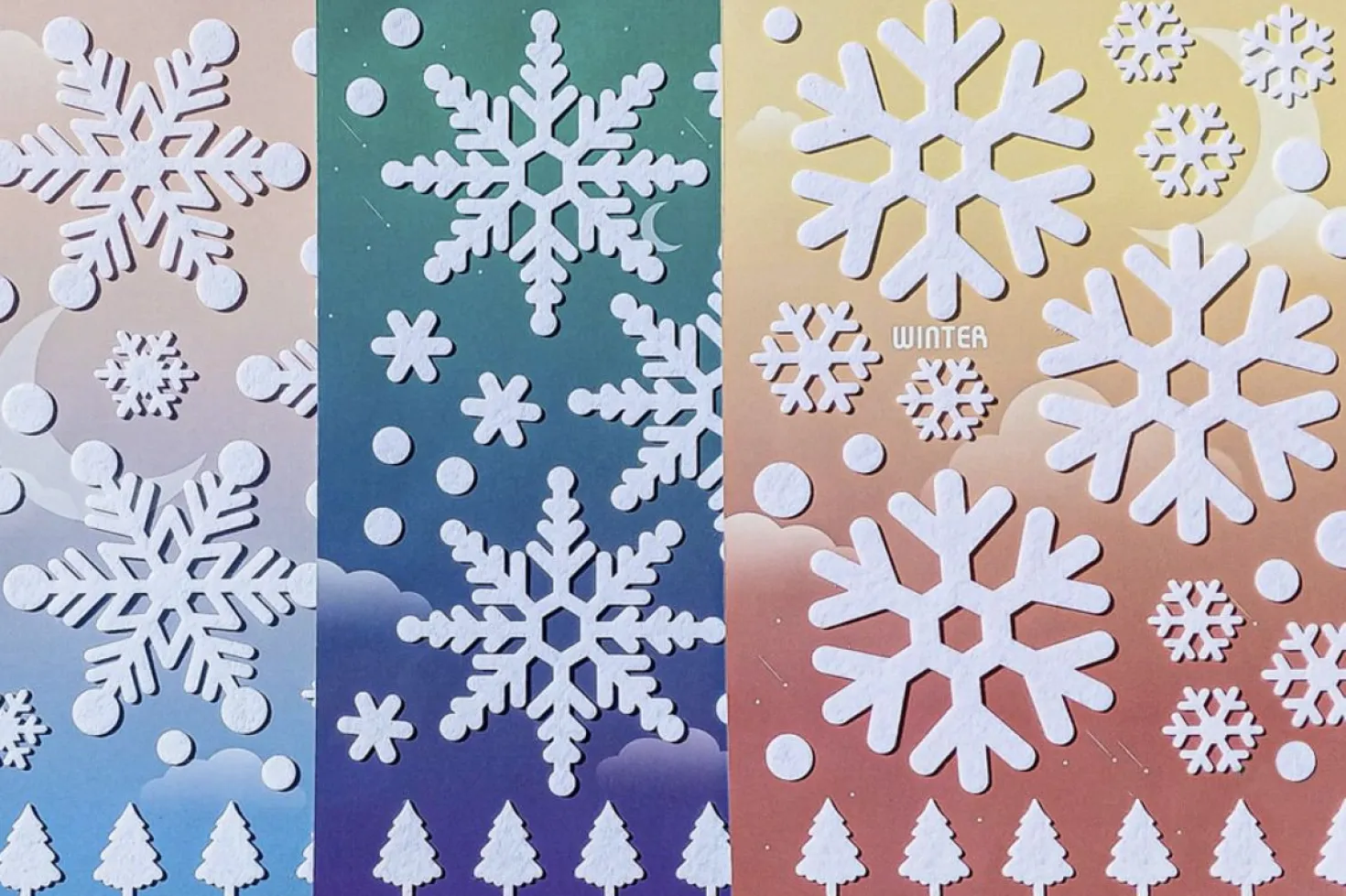 Large A4 Snowflake Felt Deco Sticker