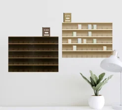 Large Bookshelf Poster & Sticker Set
