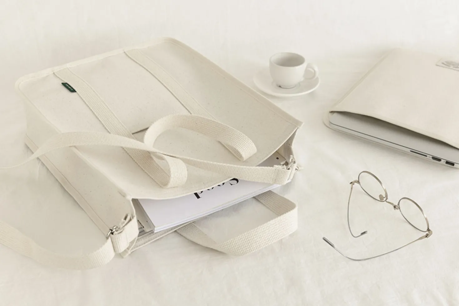 Large Classic Canvas Tote & Sleeve Set