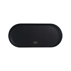 Large Vegan Leather Round Tray