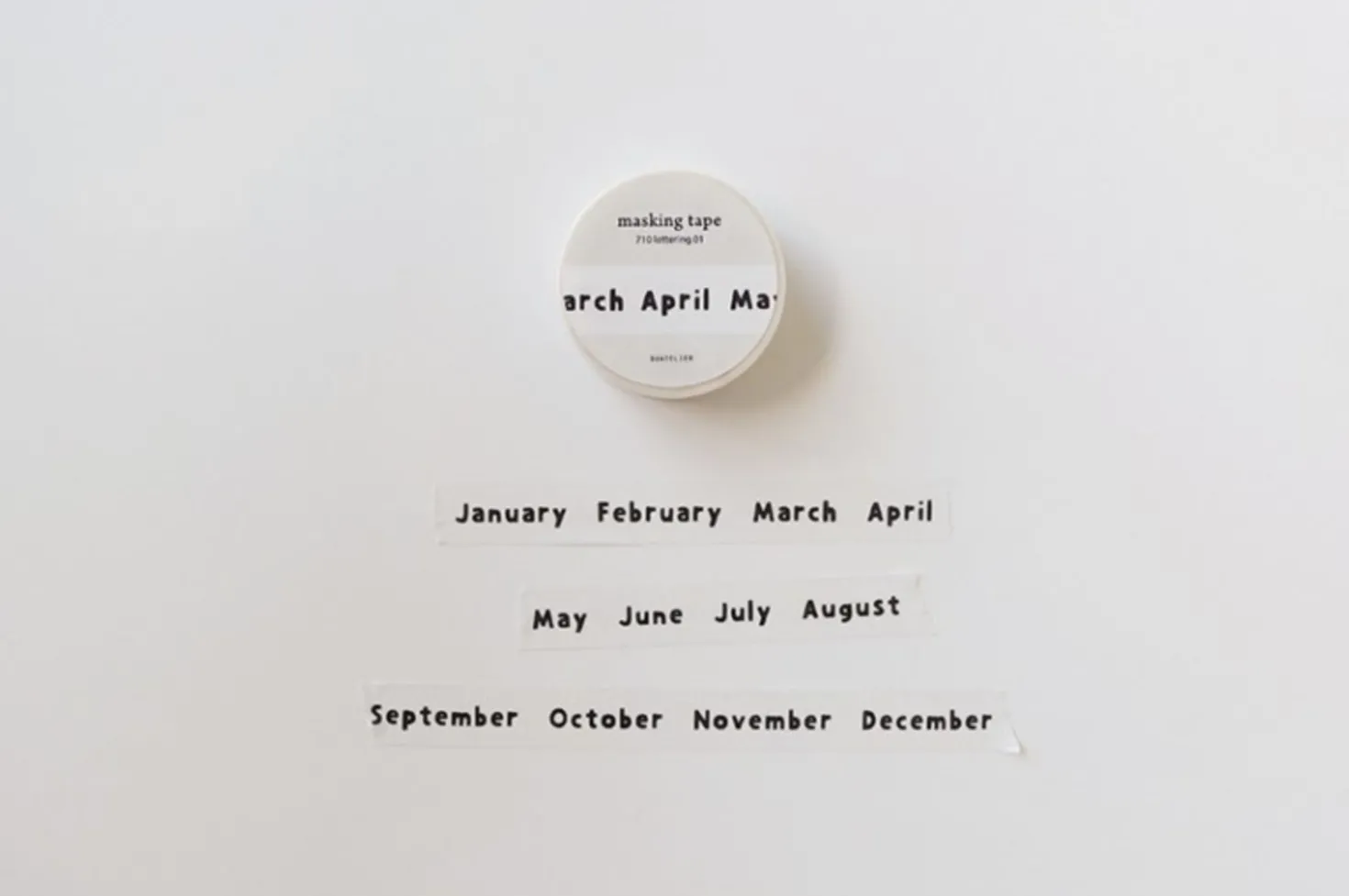 Lettering Months Masking Tape