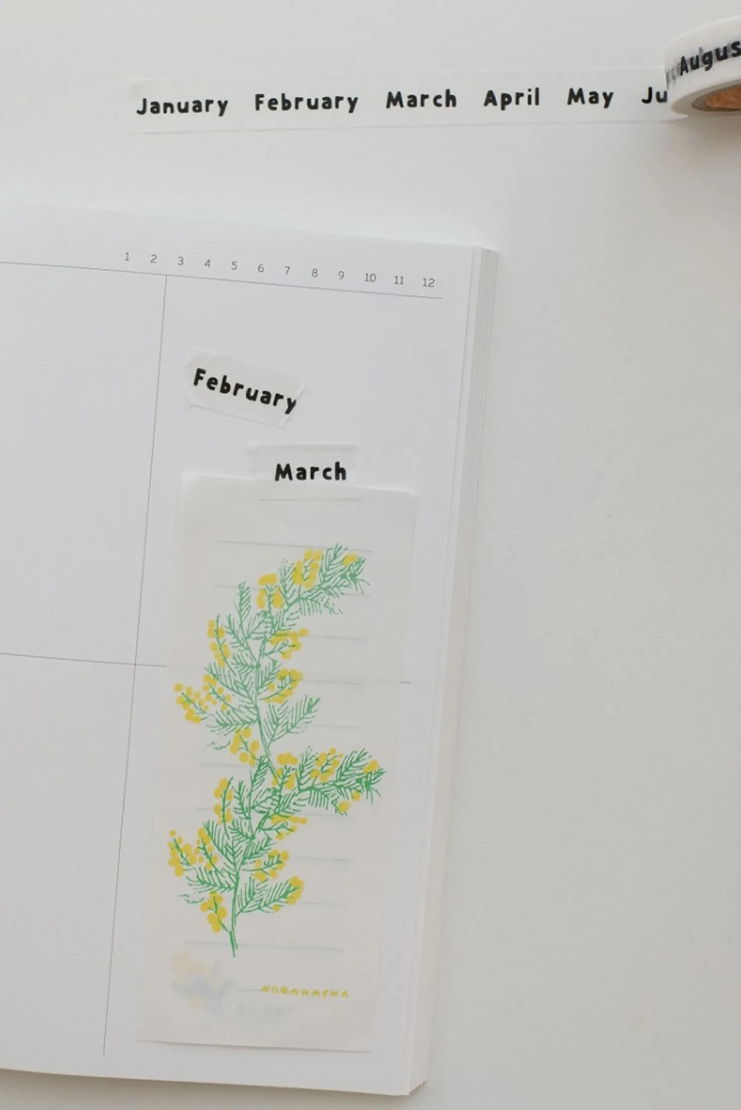 Lettering Months Masking Tape