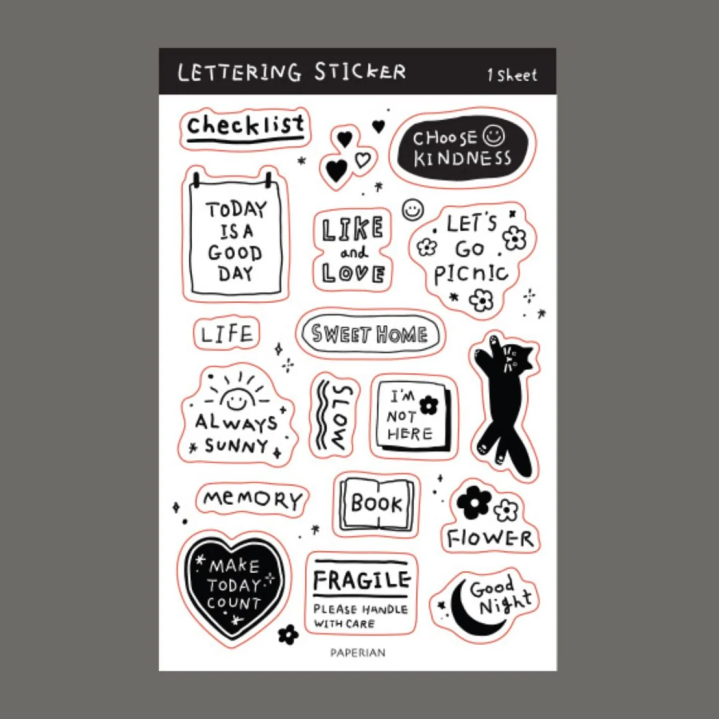 Lettering Removable Sticker