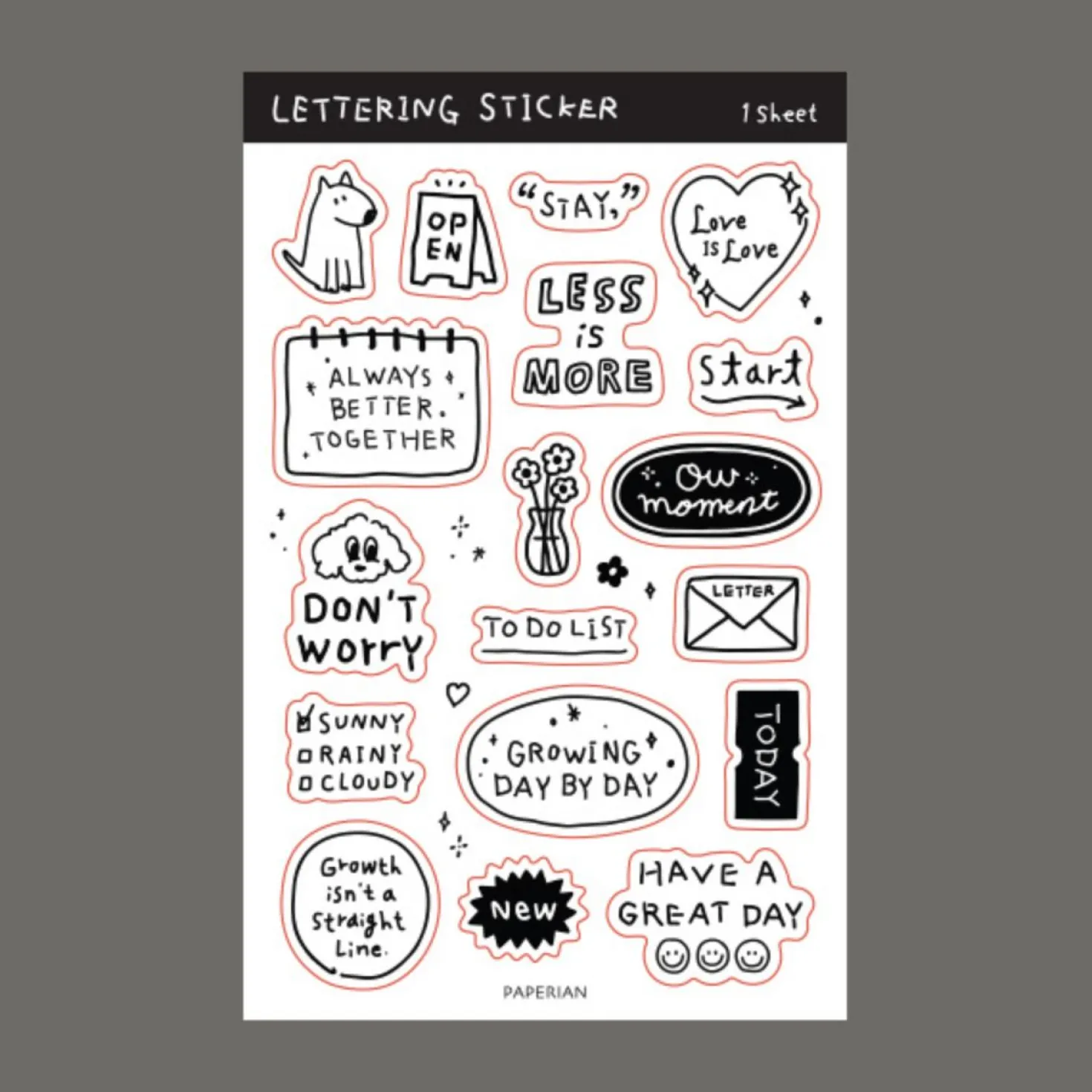 Lettering Removable Sticker
