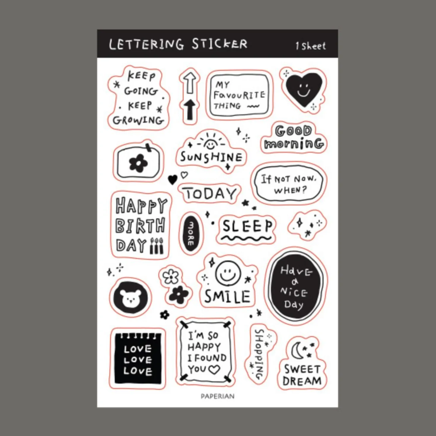 Lettering Removable Sticker
