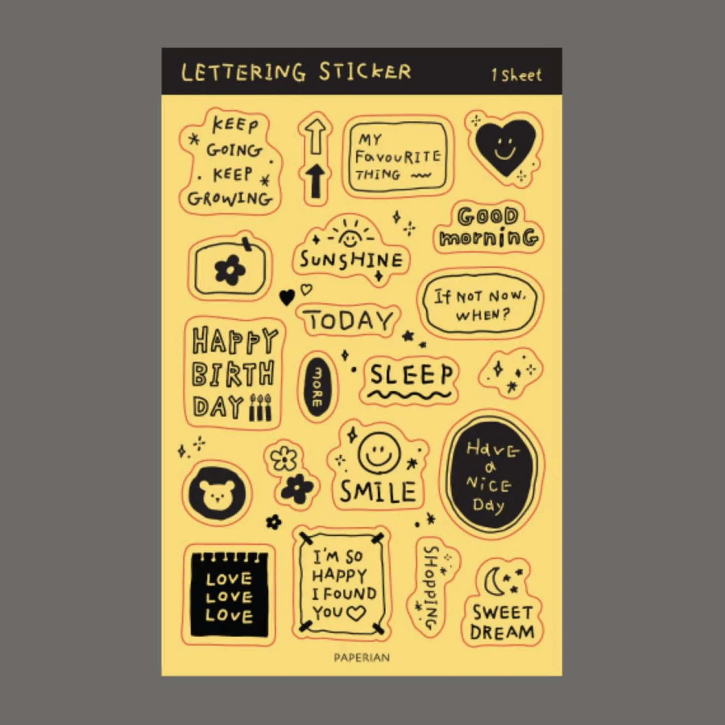 Lettering Removable Sticker
