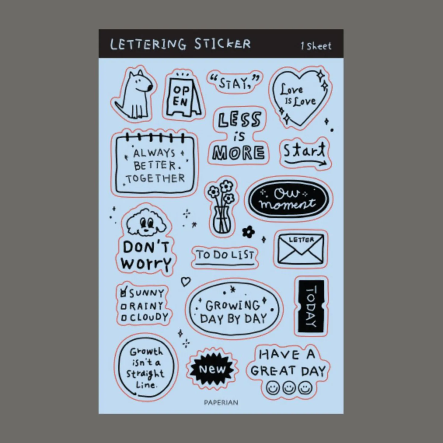 Lettering Removable Sticker