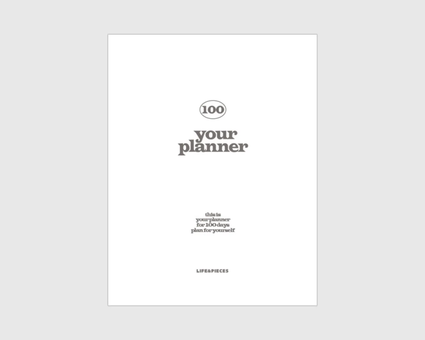 Life & Pieces 100 Day Standing Planner