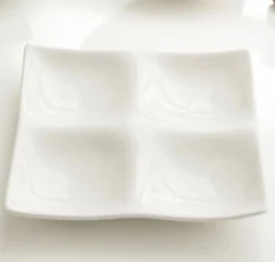 Mild White 4-Section Plate