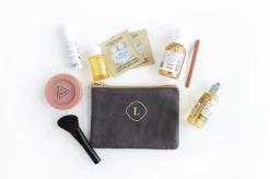 Mini Linen Gold Zipper Pouch