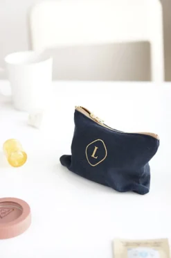 Mini Linen Gold Zipper Pouch