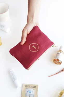 Mini Linen Gold Zipper Pouch