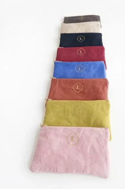 Mini Linen Gold Zipper Pouch