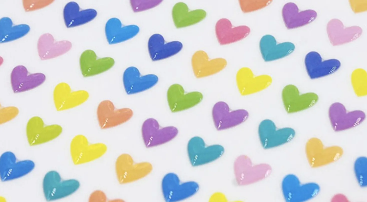 Mini Pastel Heart Epoxy Sticker