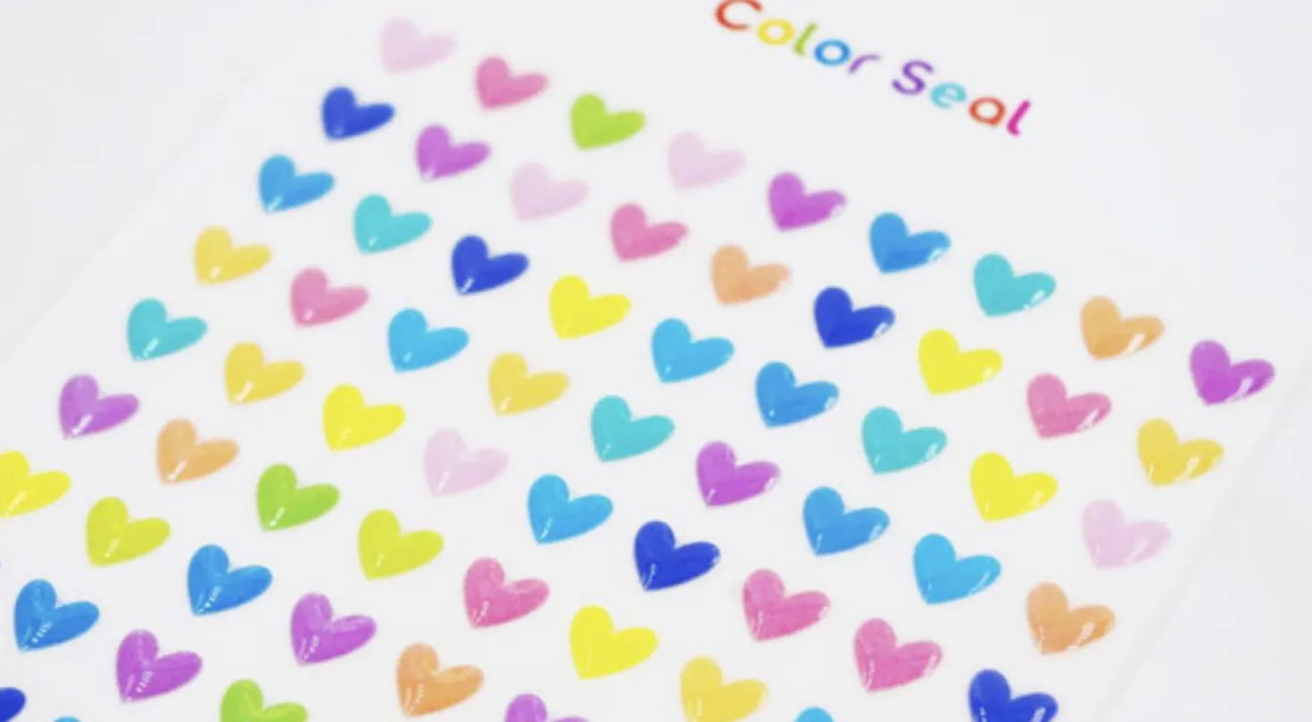 Mini Pastel Heart Epoxy Sticker