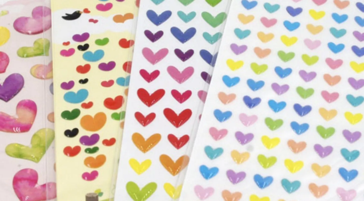 Mini Pastel Heart Epoxy Sticker