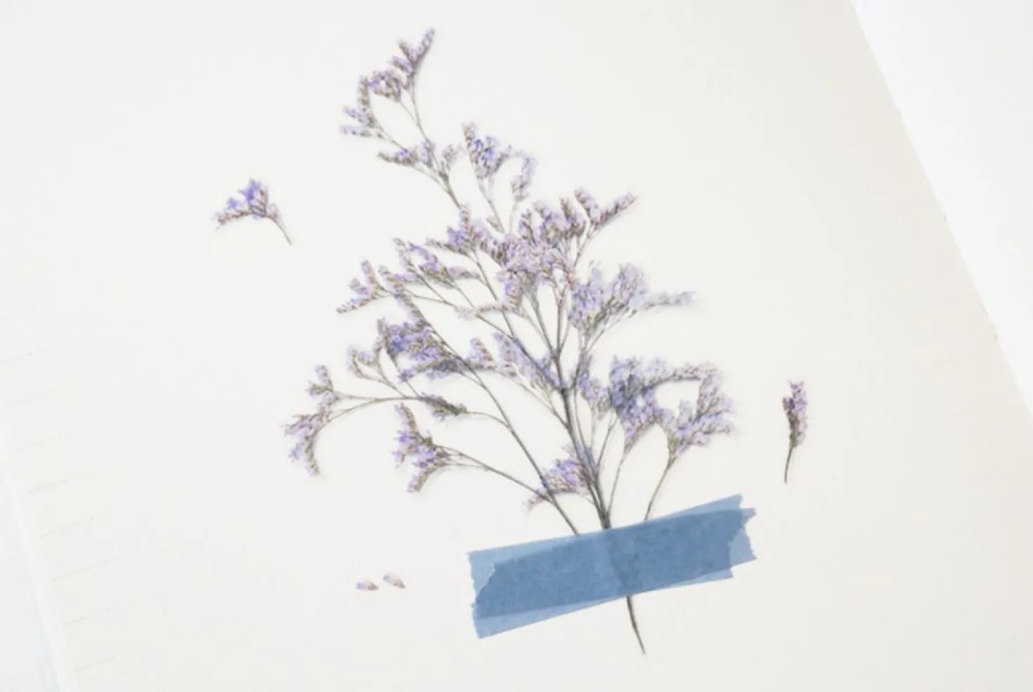 Misty Blue Pressed Flower Sticker