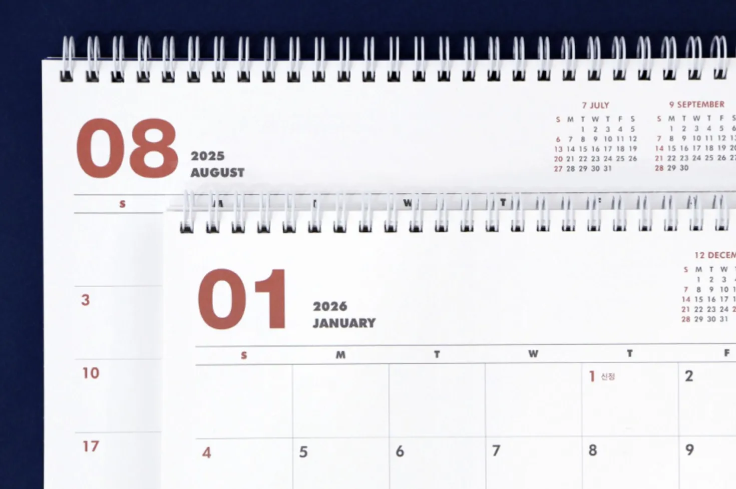 2025-2026 18 Months Desk Calendar