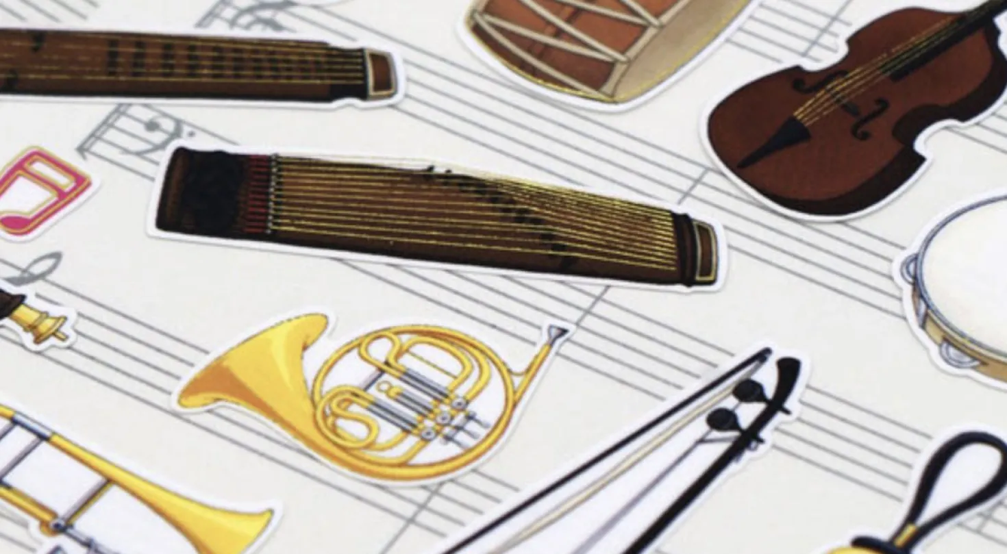 Musical Instrument Paper Sticker