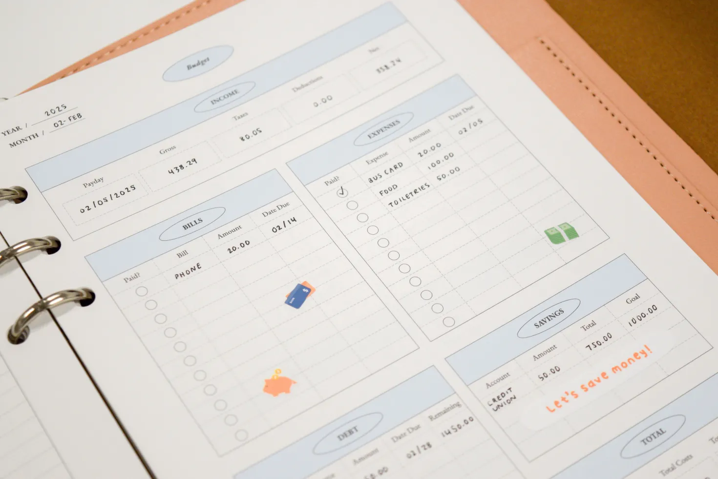 MYO Life 6 Ring A5 Planner Refill