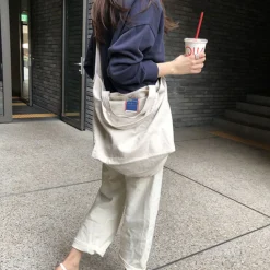 Natural Linen Shoulder Bag
