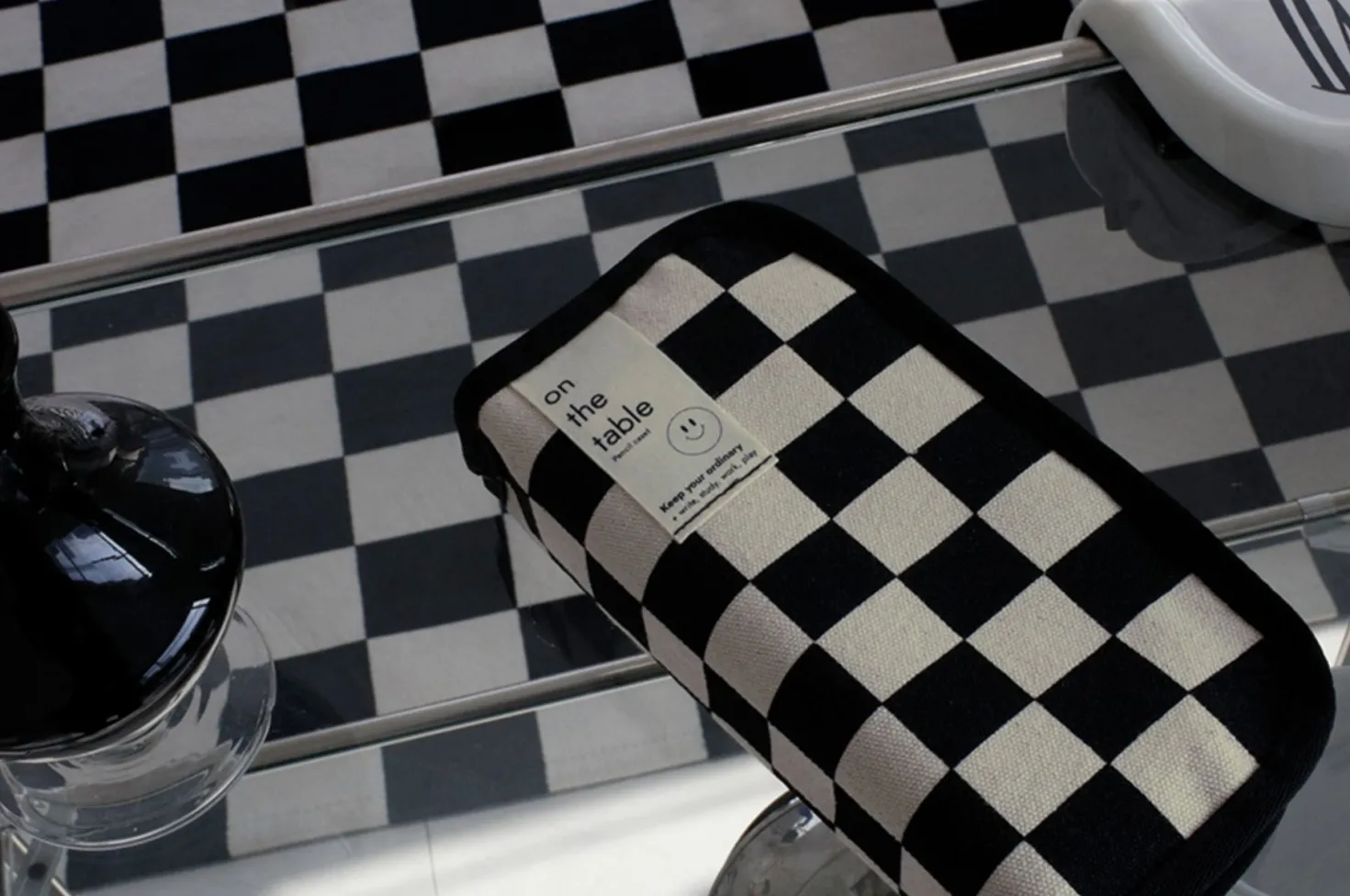 On the Table Checker Board Pen Pouch
