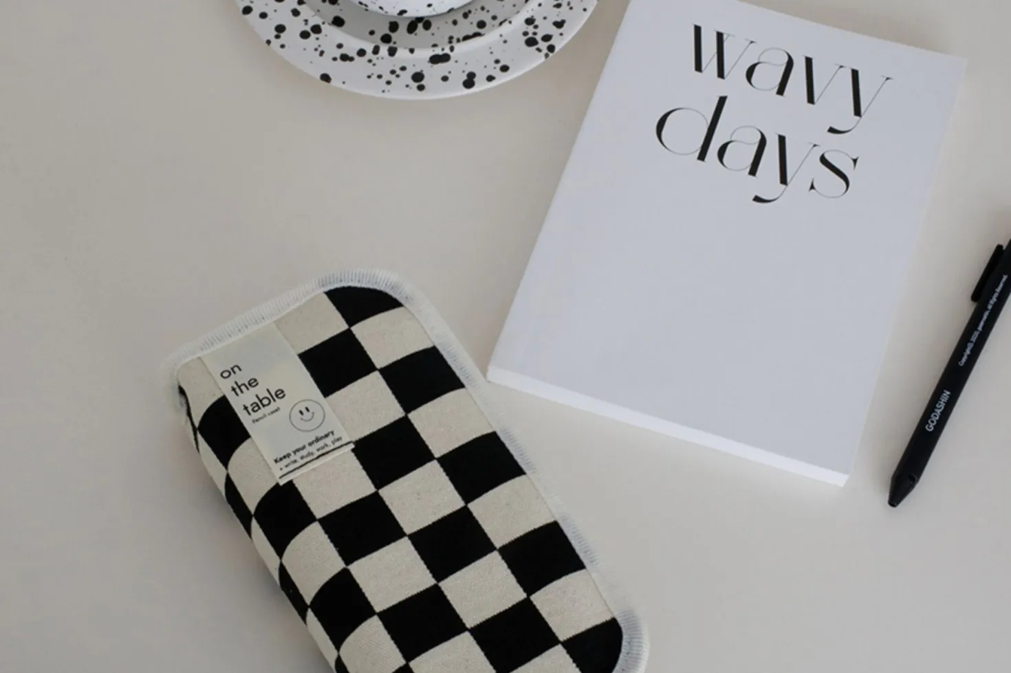 On the Table Checker Board Pen Pouch