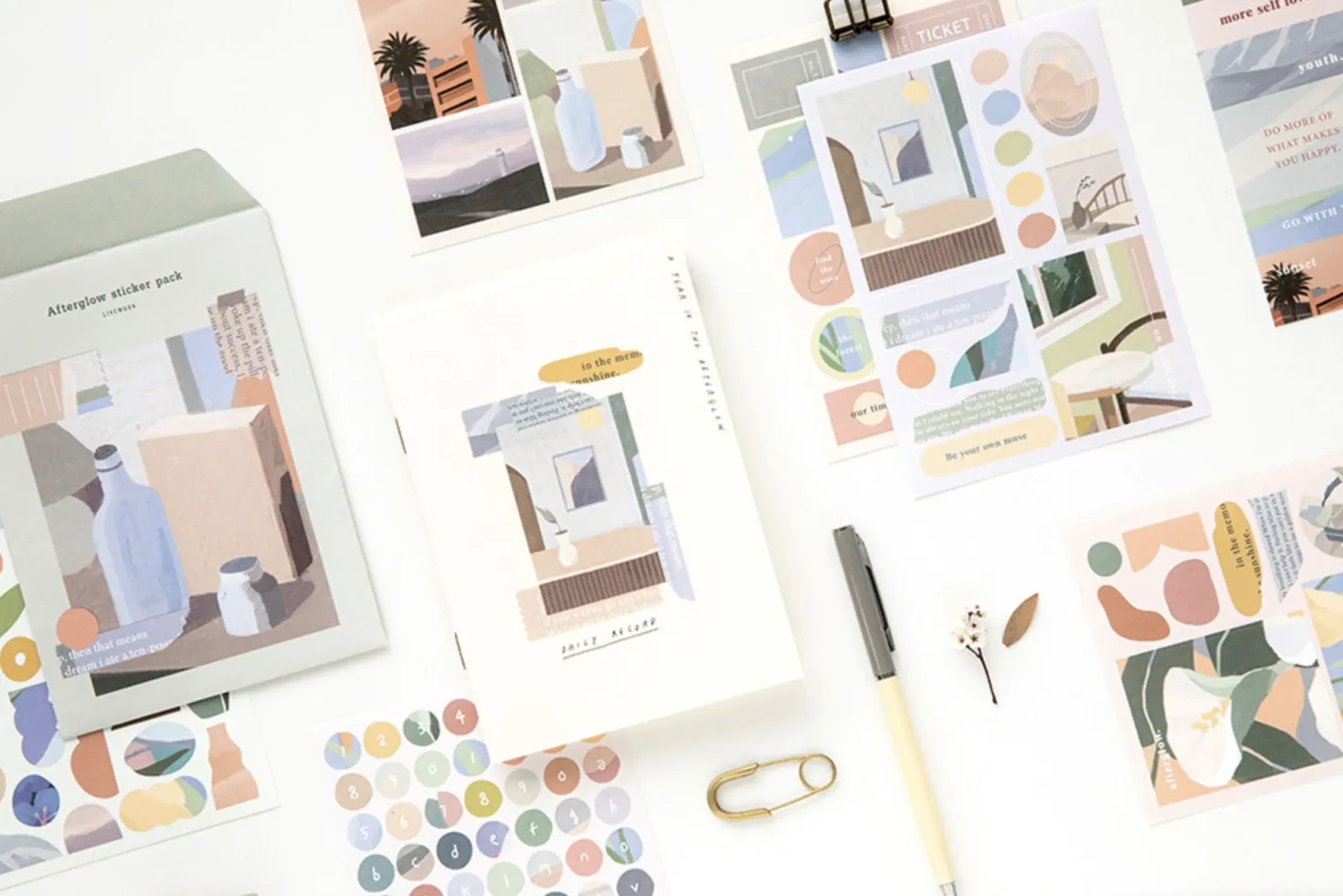 8pcs Afterglow Deco Sticker Set