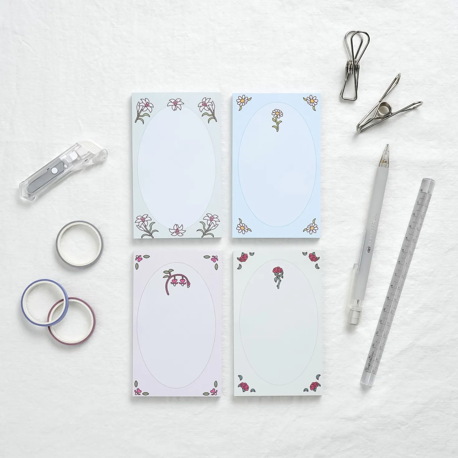 6pcs Blooming Garden Sticky Note Set