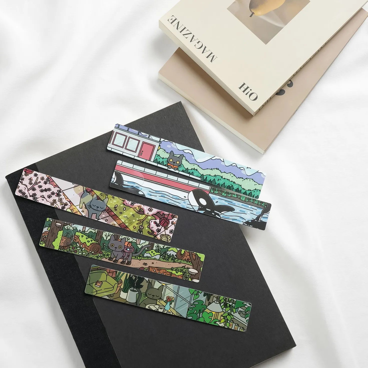 5pcs Cat in Seattle Bookmark Set