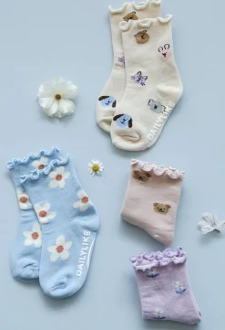 4pcs Daily Kids Crew Socks Set
