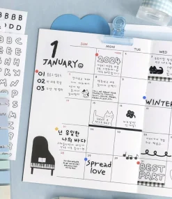 6pcs Doodle Alphabet Sticker Set
